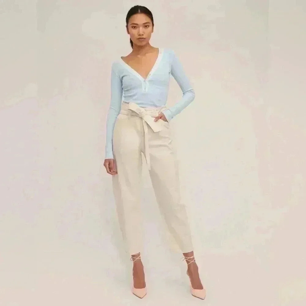 Marissa Webb STEVIE 80'S BARREL LEG IN SAND DUNE Size 30